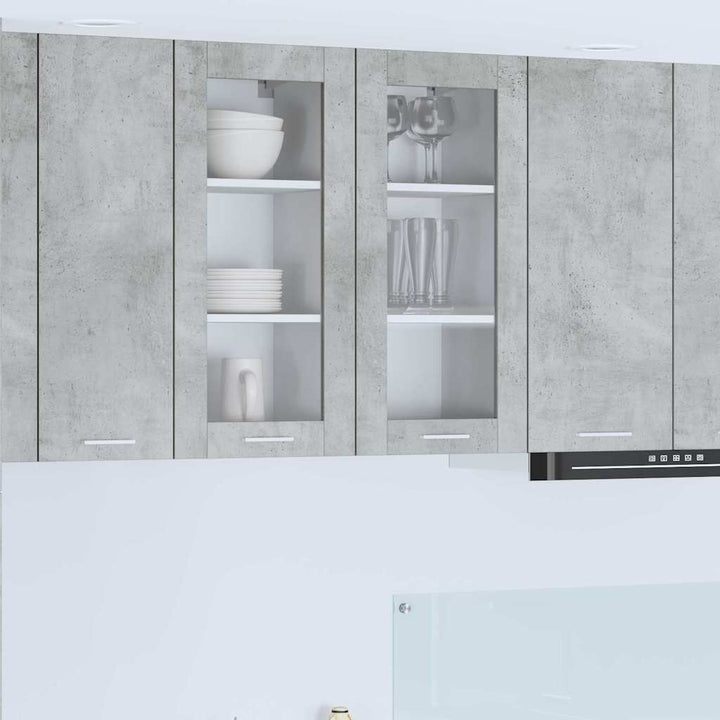 Hængeskab 2 pcs Beton Grå 40 x 31 x 80 cm Konstrueret træ