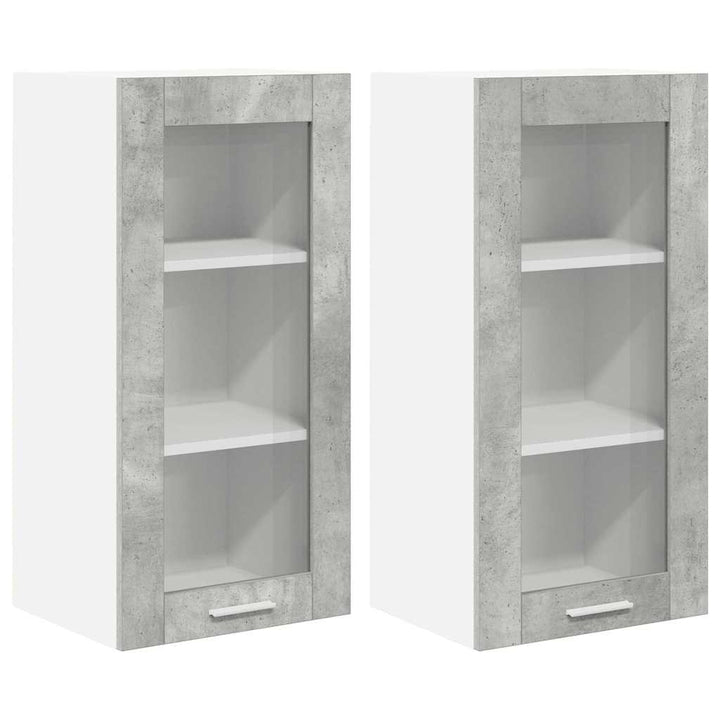 Hængeskab 2 pcs Beton Grå 40 x 31 x 80 cm Konstrueret træ