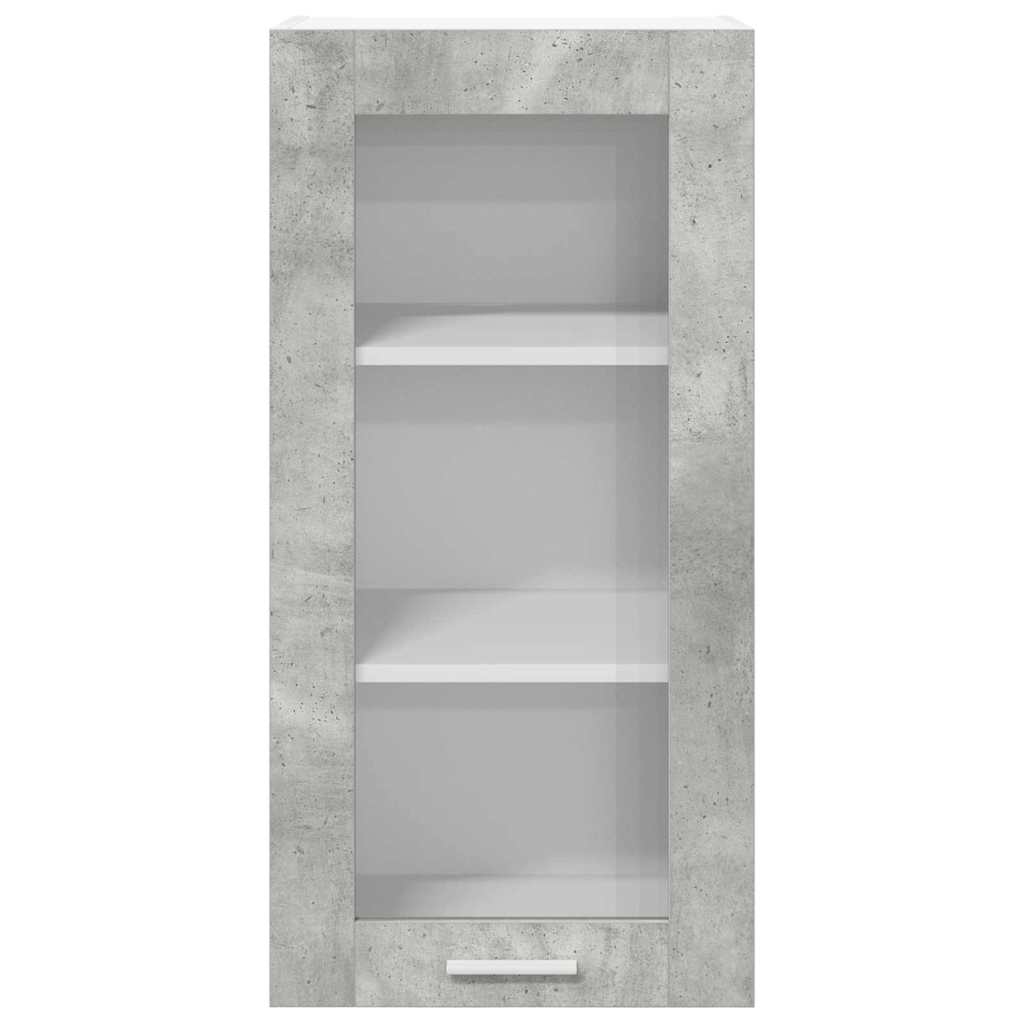 Hængeskab 2 pcs Beton Grå 40 x 31 x 80 cm Konstrueret træ