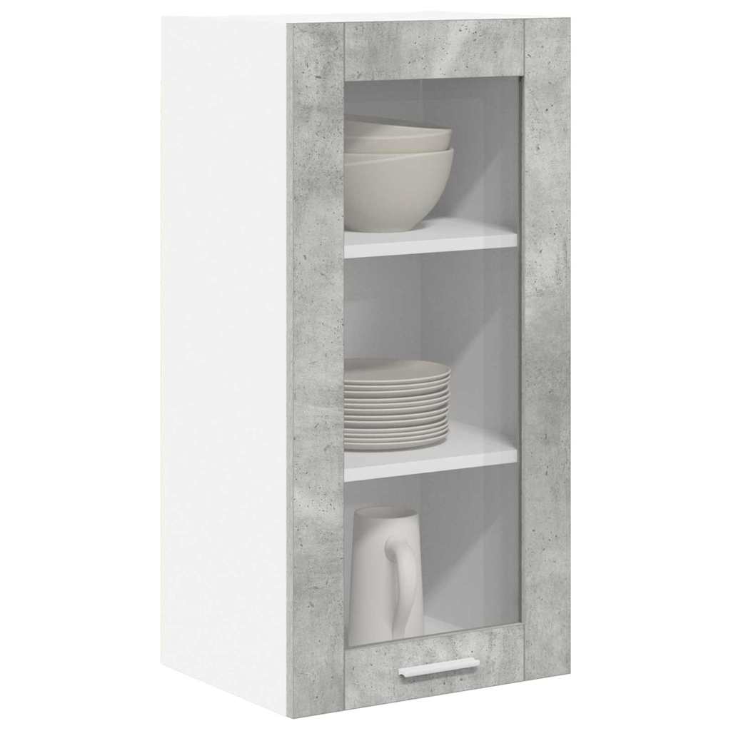 Hængeskab 2 pcs Beton Grå 40 x 31 x 80 cm Konstrueret træ