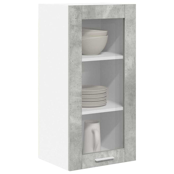 Hængeskab 2 pcs Beton Grå 40 x 31 x 80 cm Konstrueret træ