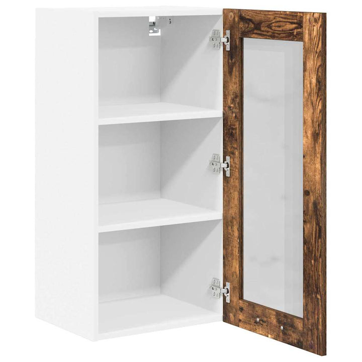 Hængeskab 2 pcs Røget eg 40 x 31 x 80 cm Konstrueret træ