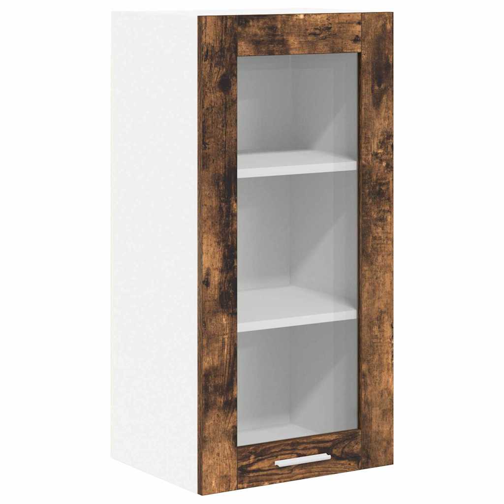 Hængeskab 2 pcs Røget eg 40 x 31 x 80 cm Konstrueret træ