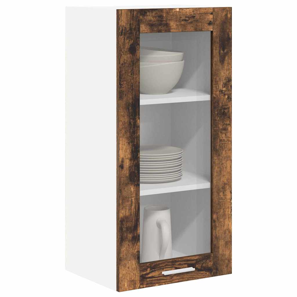 Hængeskab 2 pcs Røget eg 40 x 31 x 80 cm Konstrueret træ