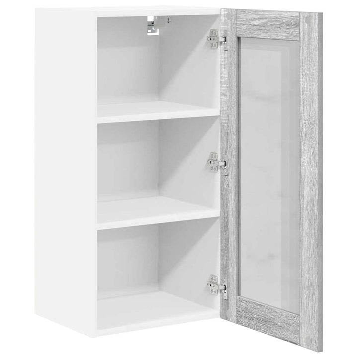Hængeskab 2 pcs Grå Sonoma 40 x 31 x 80 cm Konstrueret træ