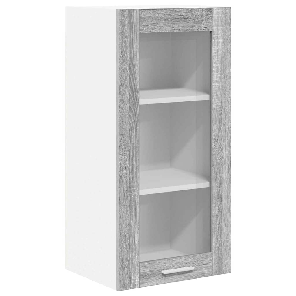 Hængeskab 2 pcs Grå Sonoma 40 x 31 x 80 cm Konstrueret træ