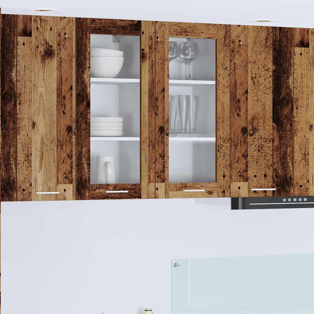 Hængeskab 2 pcs Gammelt træ 40 x 31 x 80 cm Konstrueret træ
