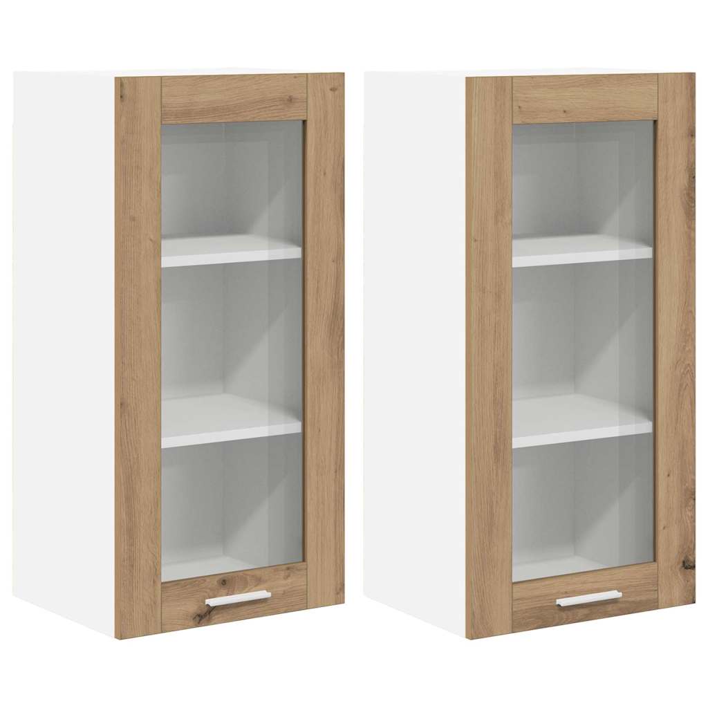 Hængeskab 2 pcs Artisan Egetræ 40 x 31 x 80 cm Konstrueret træ