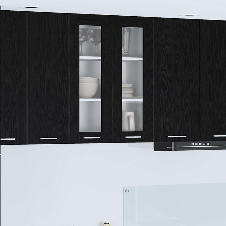 Hængeskab med dør Sort eg 60 x 31 x 80 cm Konstrueret træ
