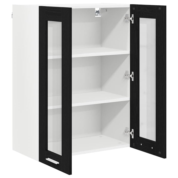 Hængeskab med dør Sort eg 60 x 31 x 80 cm Konstrueret træ