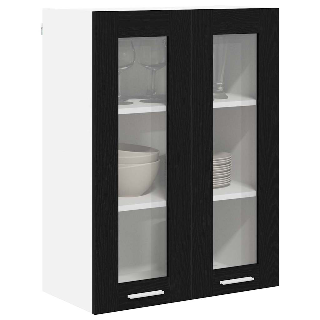 Hængeskab med dør Sort eg 60 x 31 x 80 cm Konstrueret træ