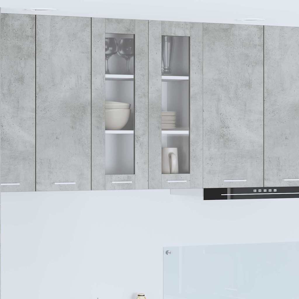 Hængeskab med dør Beton Grå 60 x 31 x 80 cm Konstrueret træ