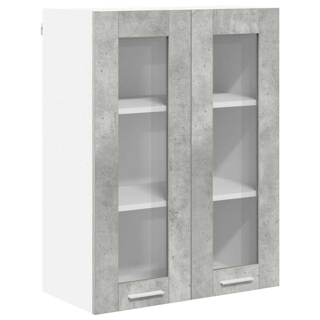 Hængeskab med dør Beton Grå 60 x 31 x 80 cm Konstrueret træ