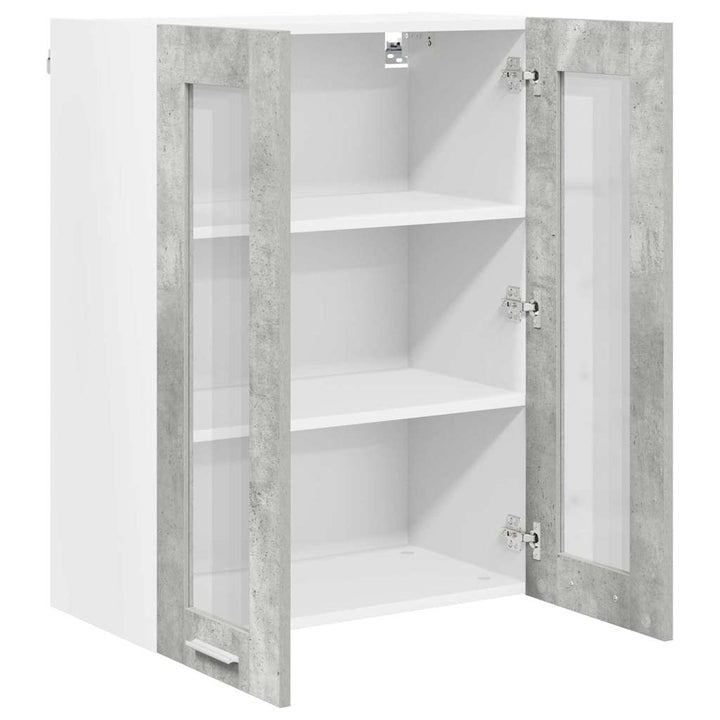Hængeskab med dør Beton Grå 60 x 31 x 80 cm Konstrueret træ