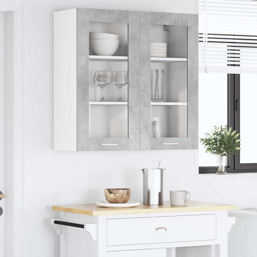 Hængeskab med dør Beton Grå 80 x 31 x 80 cm Konstrueret træ