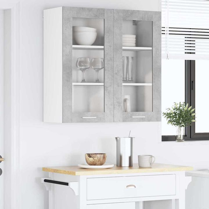 Hængeskab med dør Beton Grå 80 x 31 x 80 cm Konstrueret træ