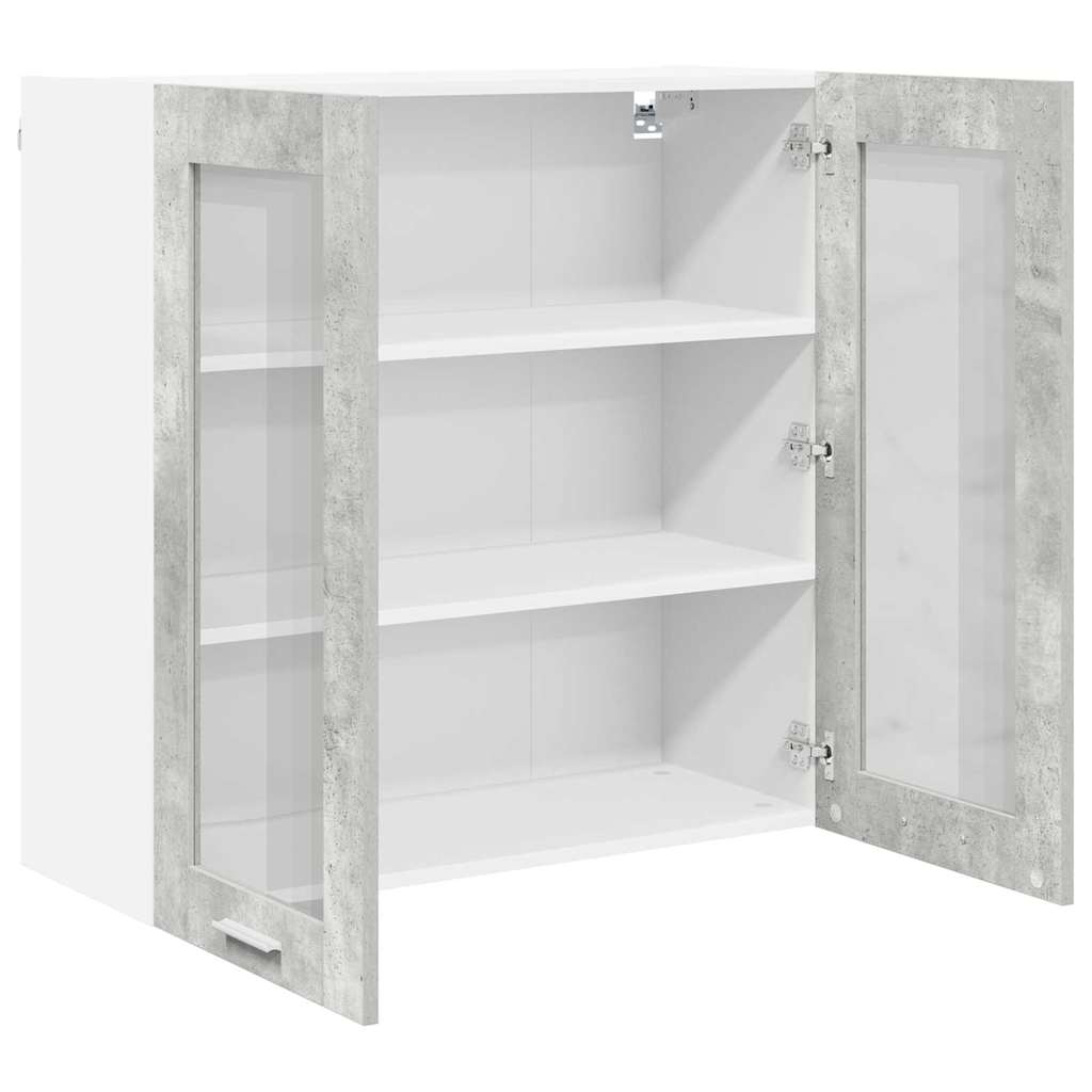 Hængeskab med dør Beton Grå 80 x 31 x 80 cm Konstrueret træ