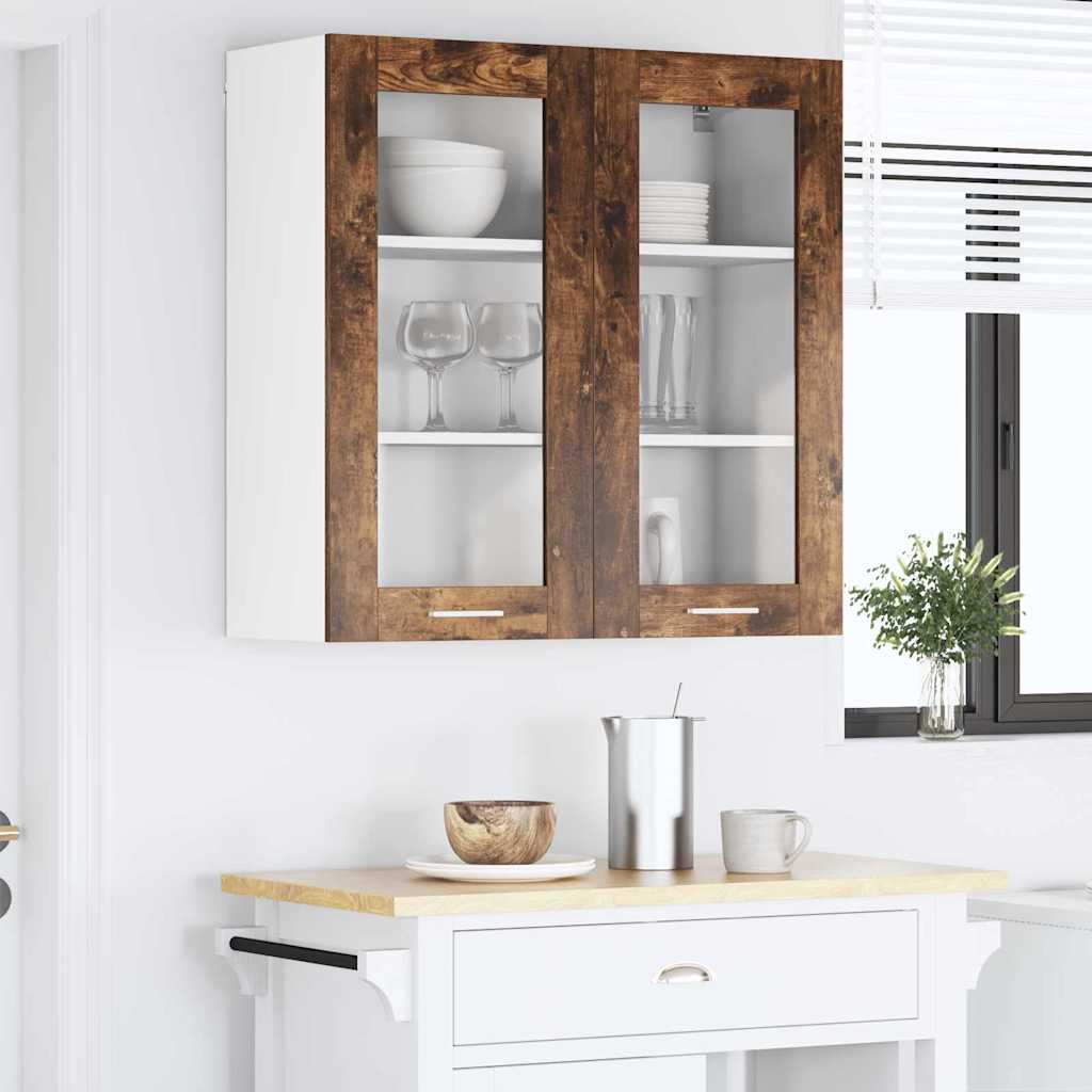 Hængeskab med dør Røget eg 80 x 31 x 80 cm Konstrueret træ