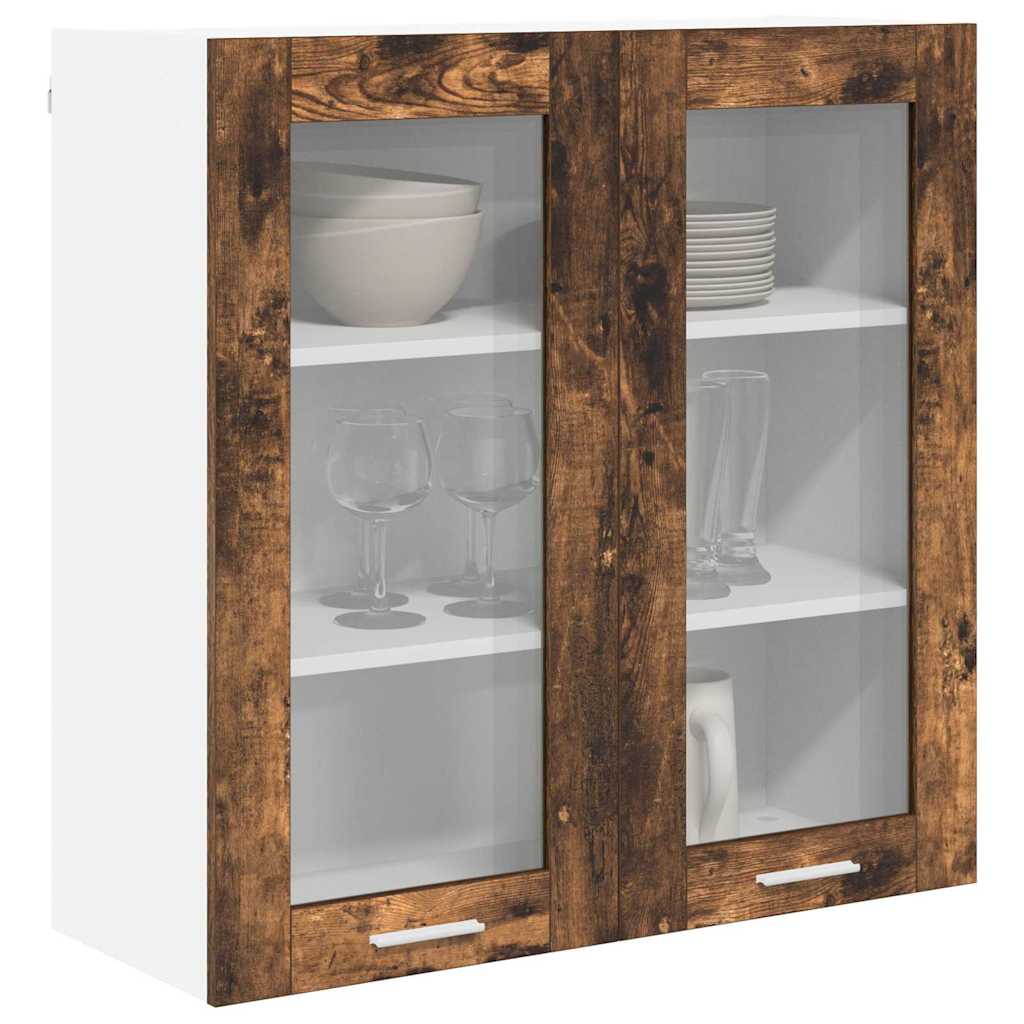 Hængeskab med dør Røget eg 80 x 31 x 80 cm Konstrueret træ