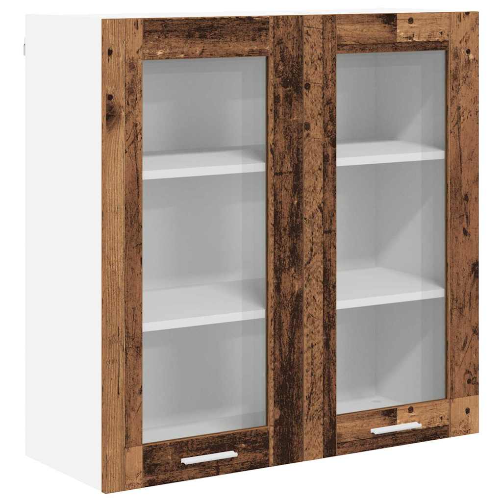 Hængeskab med dør Gammelt træ 80 x 31 x 80 cm Konstrueret træ