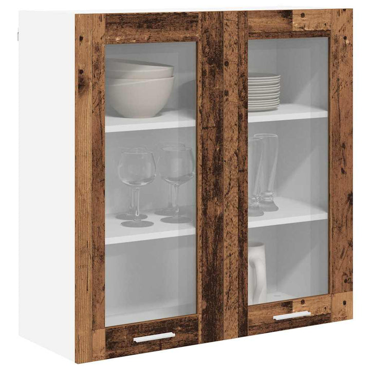 Hængeskab med dør Gammelt træ 80 x 31 x 80 cm Konstrueret træ