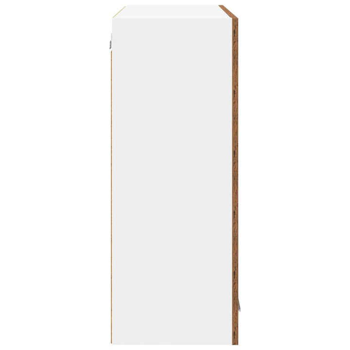 Hængeskab med dør Gammelt træ 80 x 31 x 80 cm Konstrueret træ