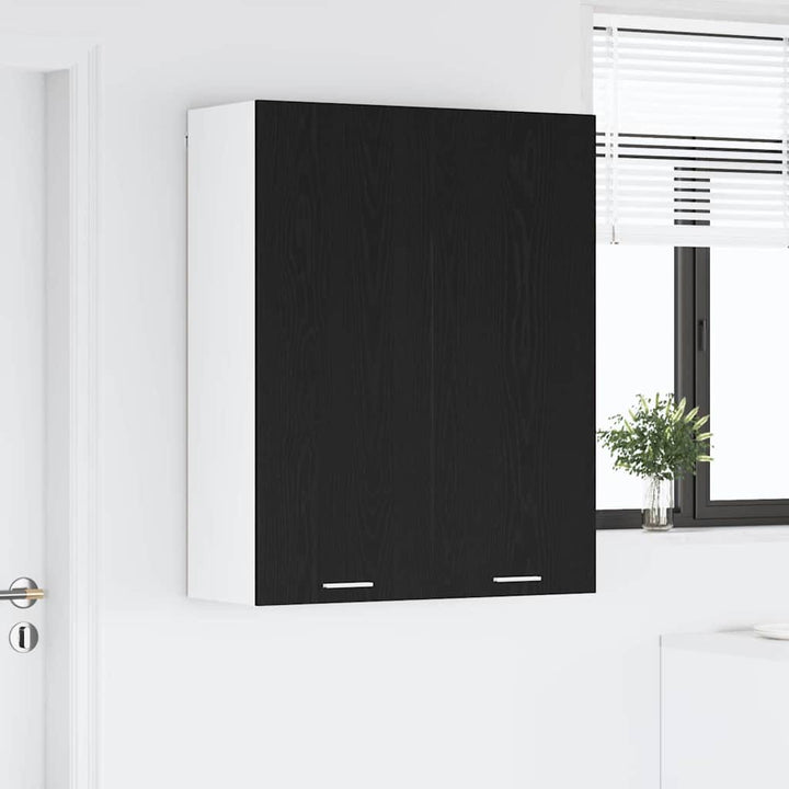 Hængeskab Sort eg 80 x 31 x 100 cm Konstrueret træ