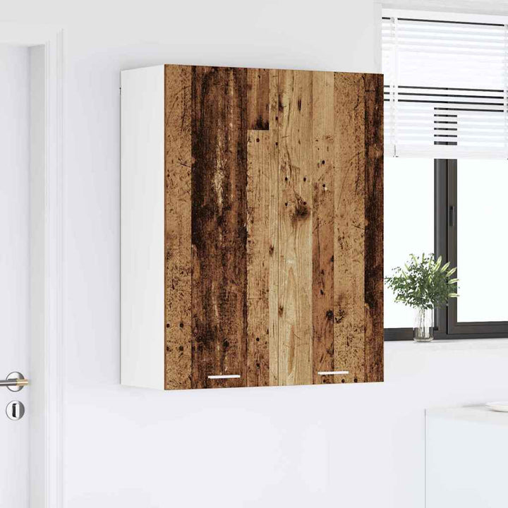 Hængeskab med dør Gammelt træ 80 x 31 x 100 cm Konstrueret træ