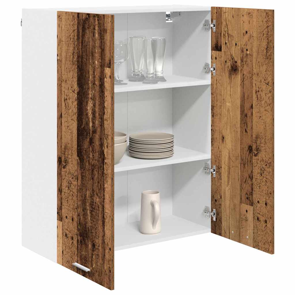 Hængeskab med dør Gammelt træ 80 x 31 x 100 cm Konstrueret træ