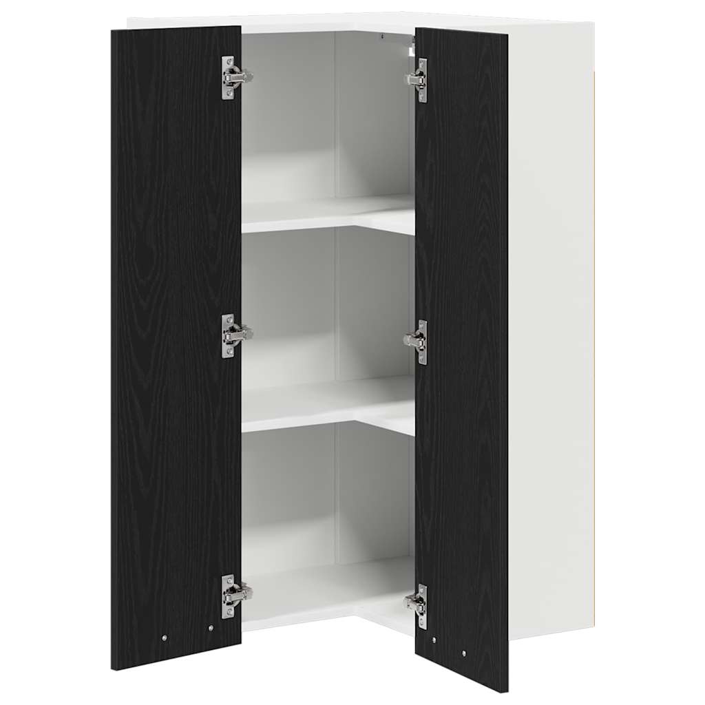 Hængeskab Sort Eg og Hvid 57 x 57 x 100 cm Konstrueret træ