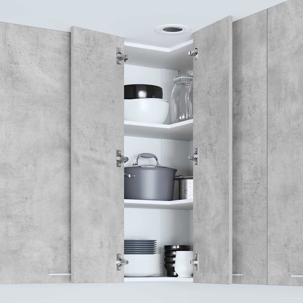 Hængeskab Beton grå og hvid 57 x 57 x 100 cm Konstrueret træ