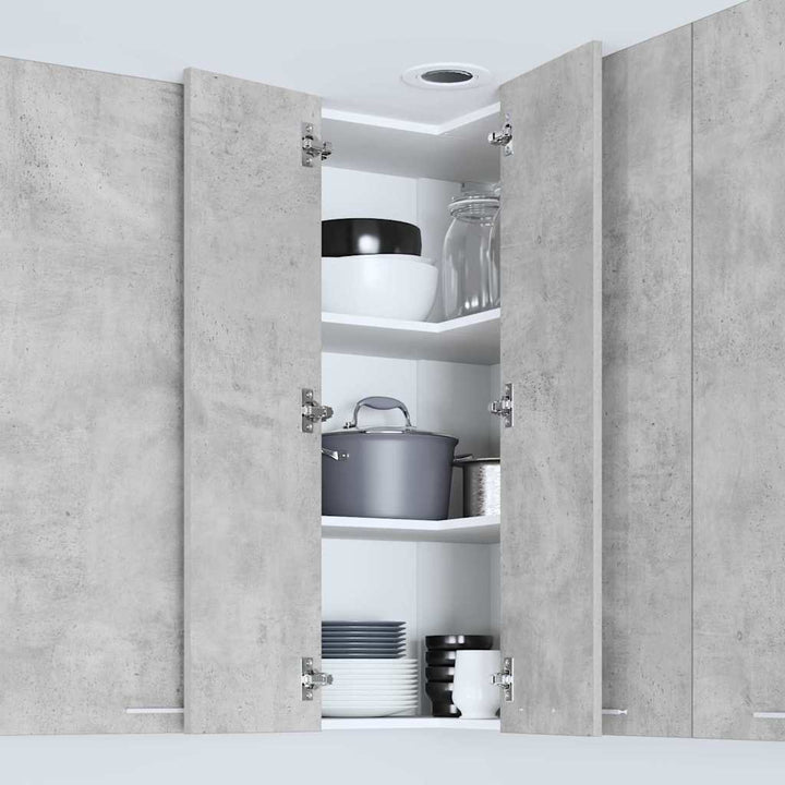 Hængeskab Beton grå og hvid 57 x 57 x 100 cm Konstrueret træ