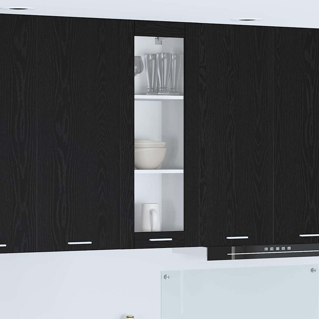 Hængeskab med dør Sort eg 40 x 31 x 100 cm Konstrueret træ