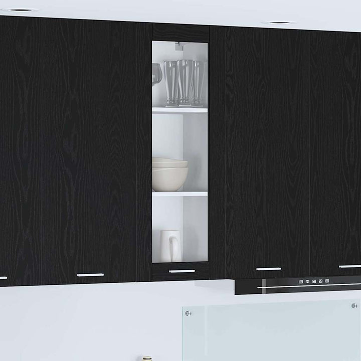 Hængeskab med dør Sort eg 40 x 31 x 100 cm Konstrueret træ