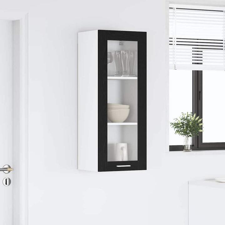 Hængeskab med dør Sort eg 40 x 31 x 100 cm Konstrueret træ