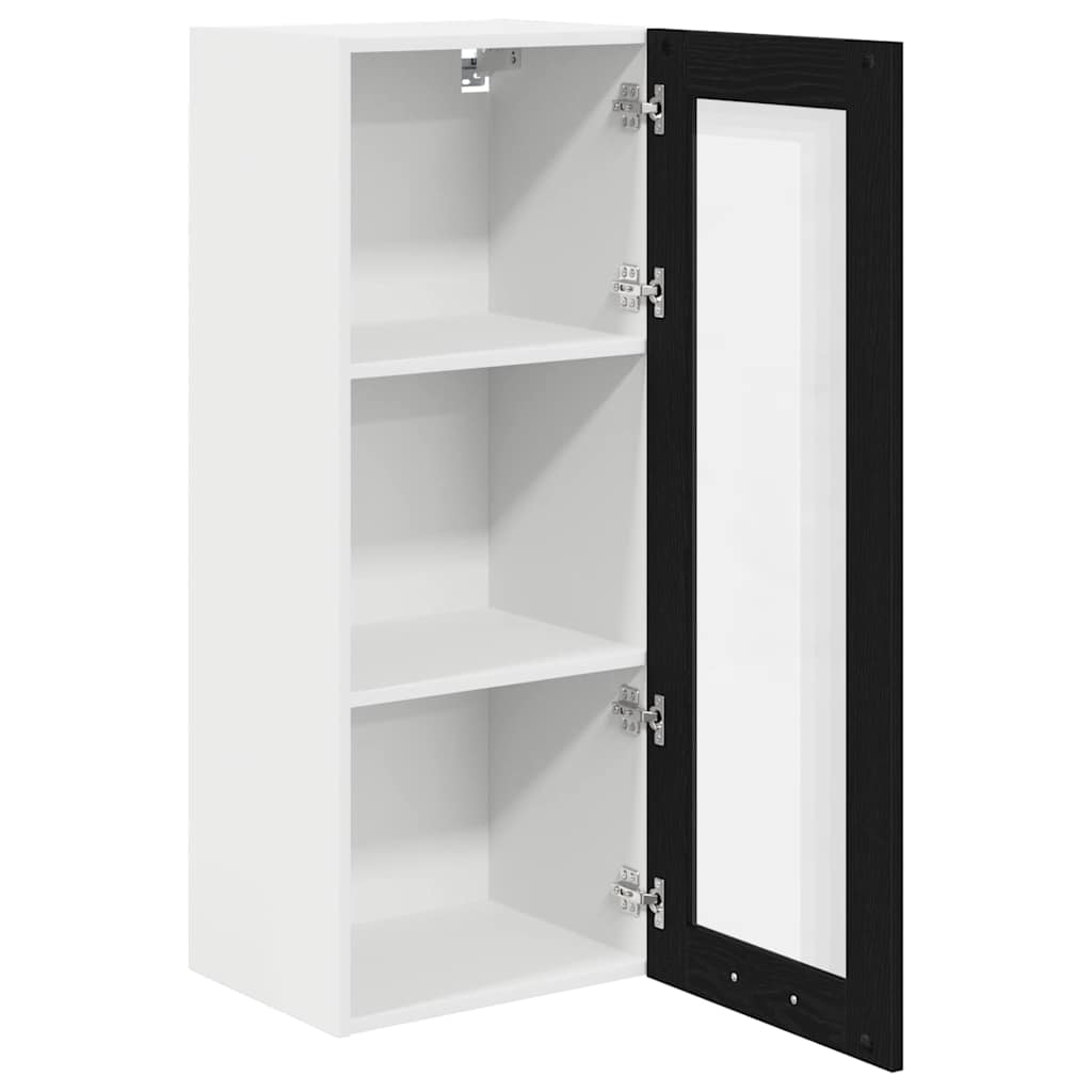 Hængeskab med dør Sort eg 40 x 31 x 100 cm Konstrueret træ