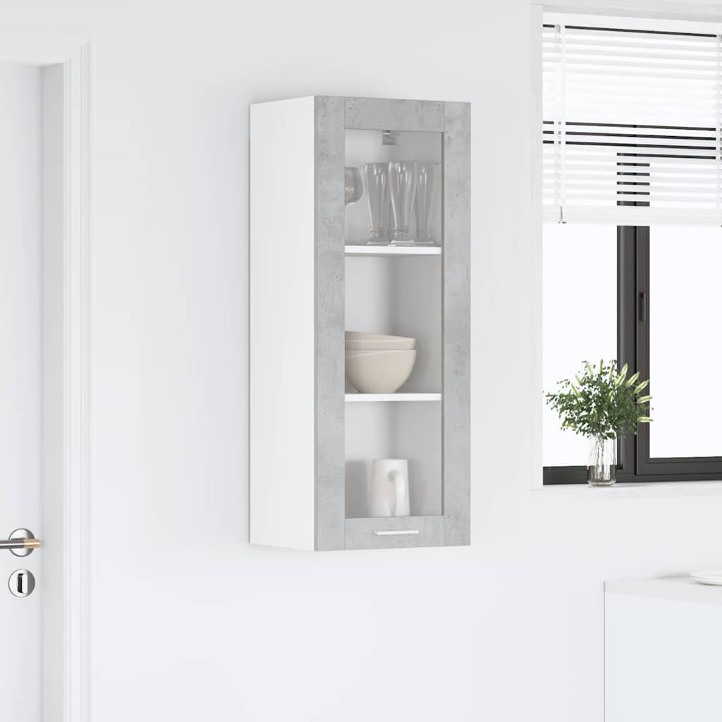 Hængeskab med dør Beton Grå 40 x 31 x 100 cm Konstrueret træ