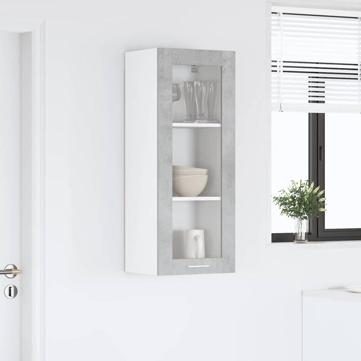 Hængeskab med dør Beton Grå 40 x 31 x 100 cm Konstrueret træ