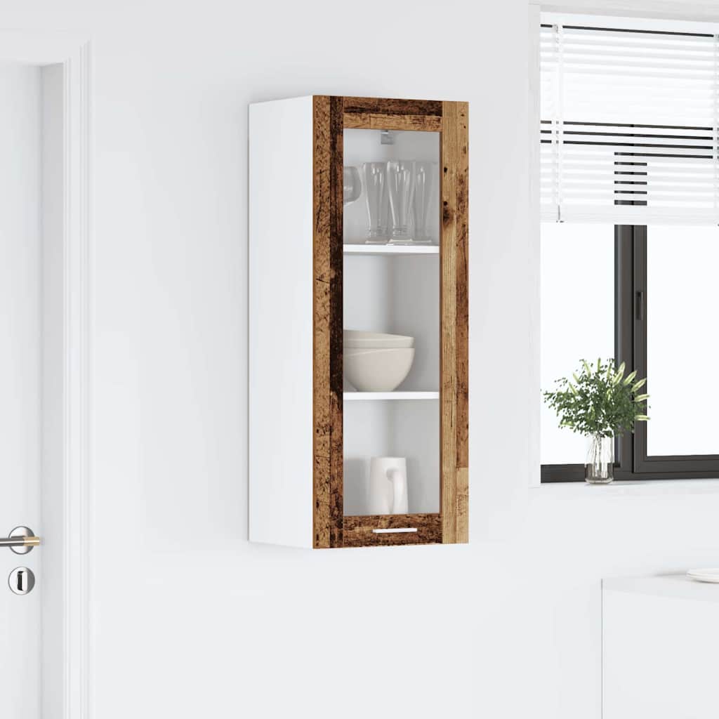 Hængeskab med dør Gammelt træ 40 x 31 x 100 cm Konstrueret træ