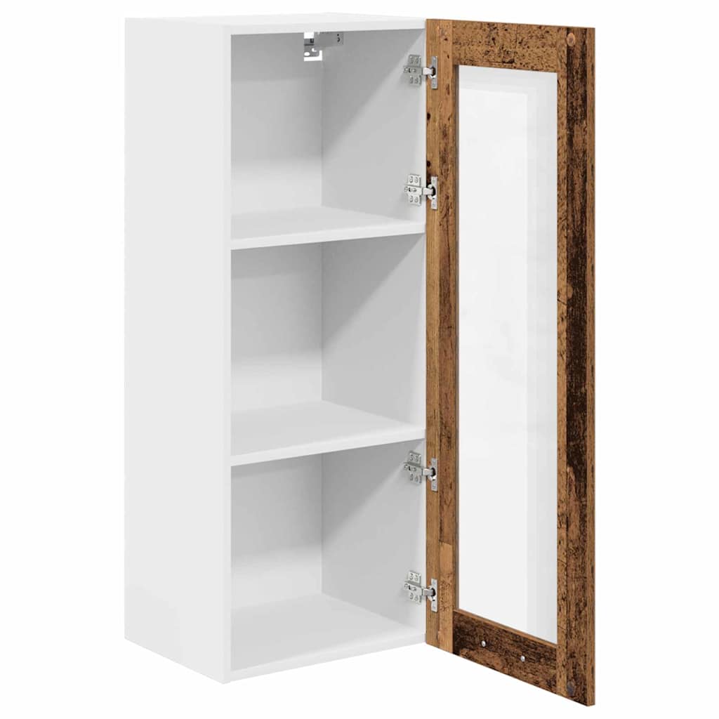 Hængeskab med dør Gammelt træ 40 x 31 x 100 cm Konstrueret træ