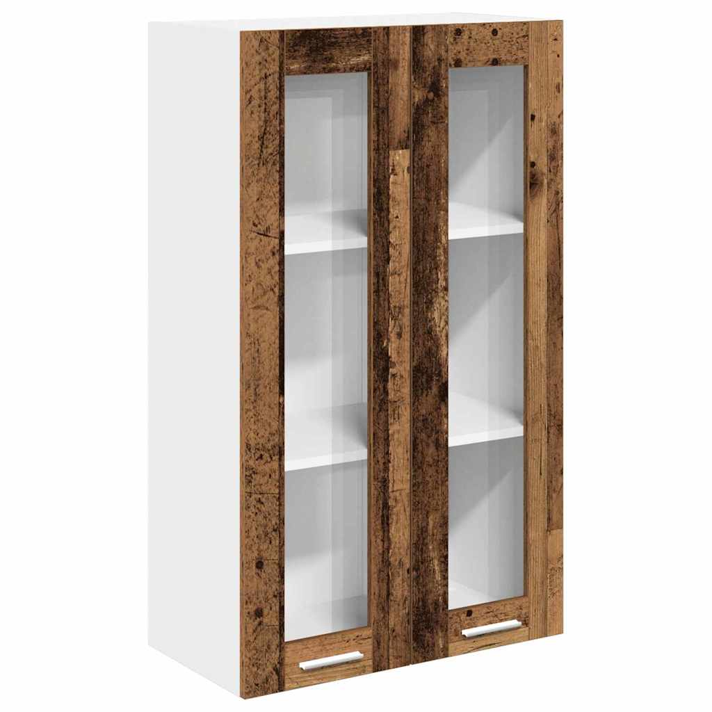 Hængeskab med dør Gammelt træ 60 x 31 x 100 cm Konstrueret træ