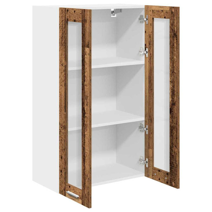 Hængeskab med dør Gammelt træ 60 x 31 x 100 cm Konstrueret træ