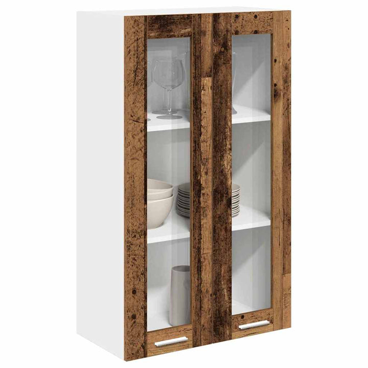Hængeskab med dør Gammelt træ 60 x 31 x 100 cm Konstrueret træ