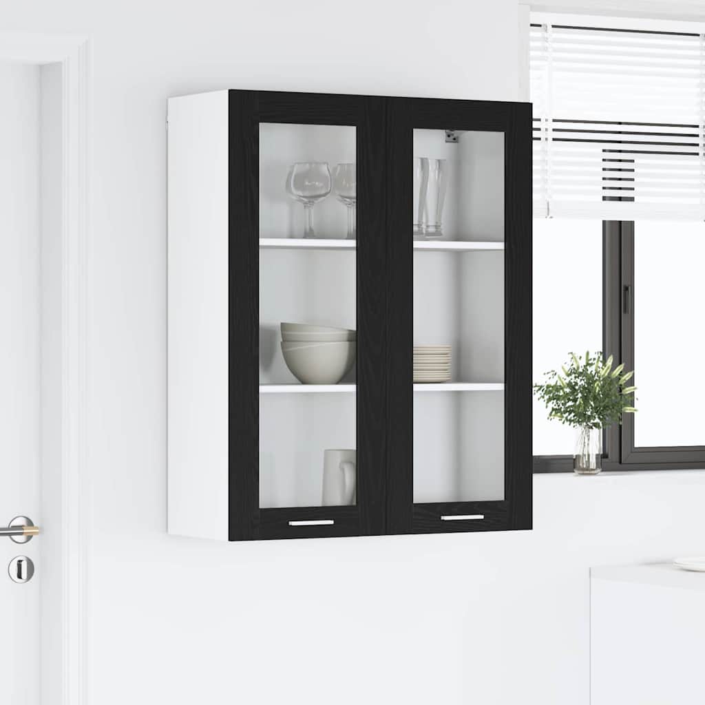 Hængeskab Sort eg 80 x 31 x 100 cm Konstrueret træ