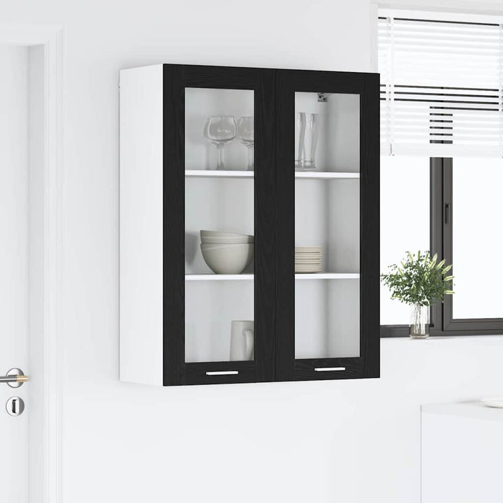 Hængeskab Sort eg 80 x 31 x 100 cm Konstrueret træ