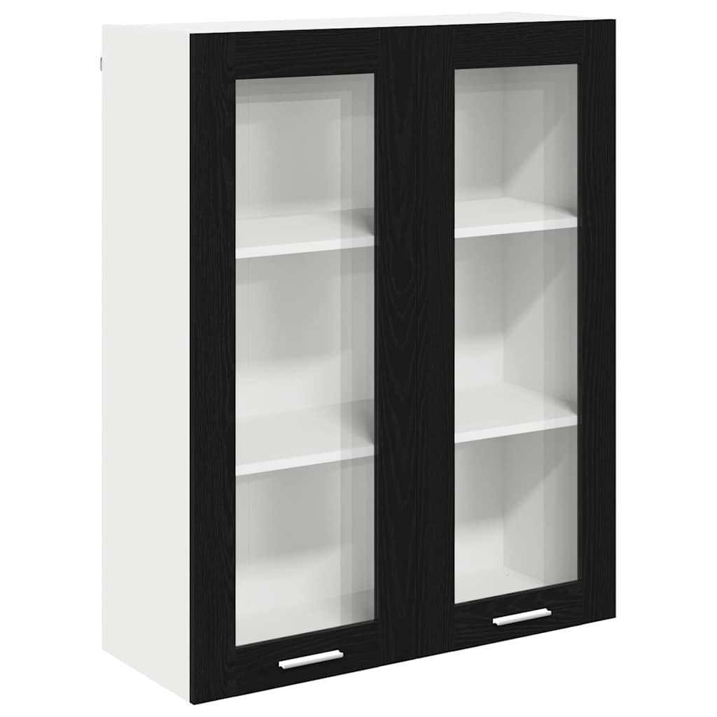 Hængeskab Sort eg 80 x 31 x 100 cm Konstrueret træ