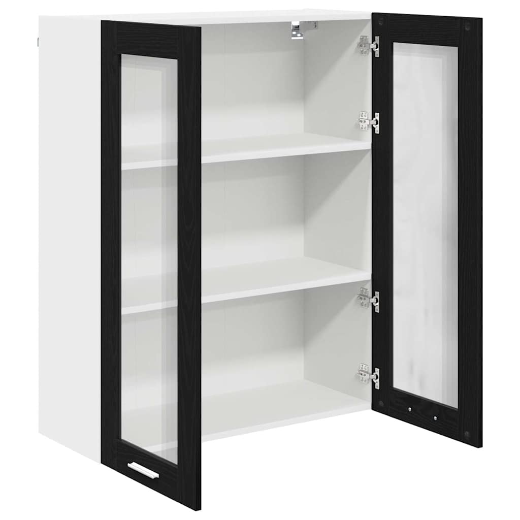 Hængeskab Sort eg 80 x 31 x 100 cm Konstrueret træ
