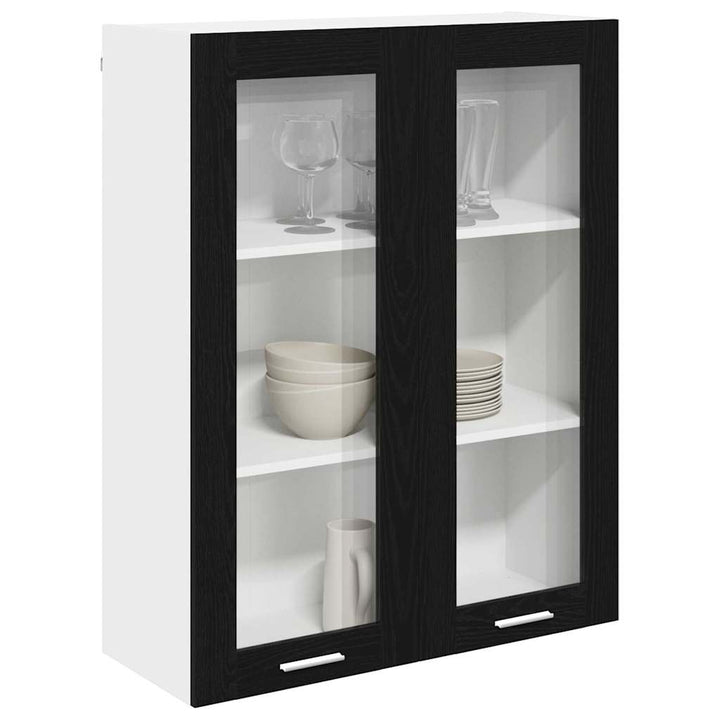 Hængeskab Sort eg 80 x 31 x 100 cm Konstrueret træ