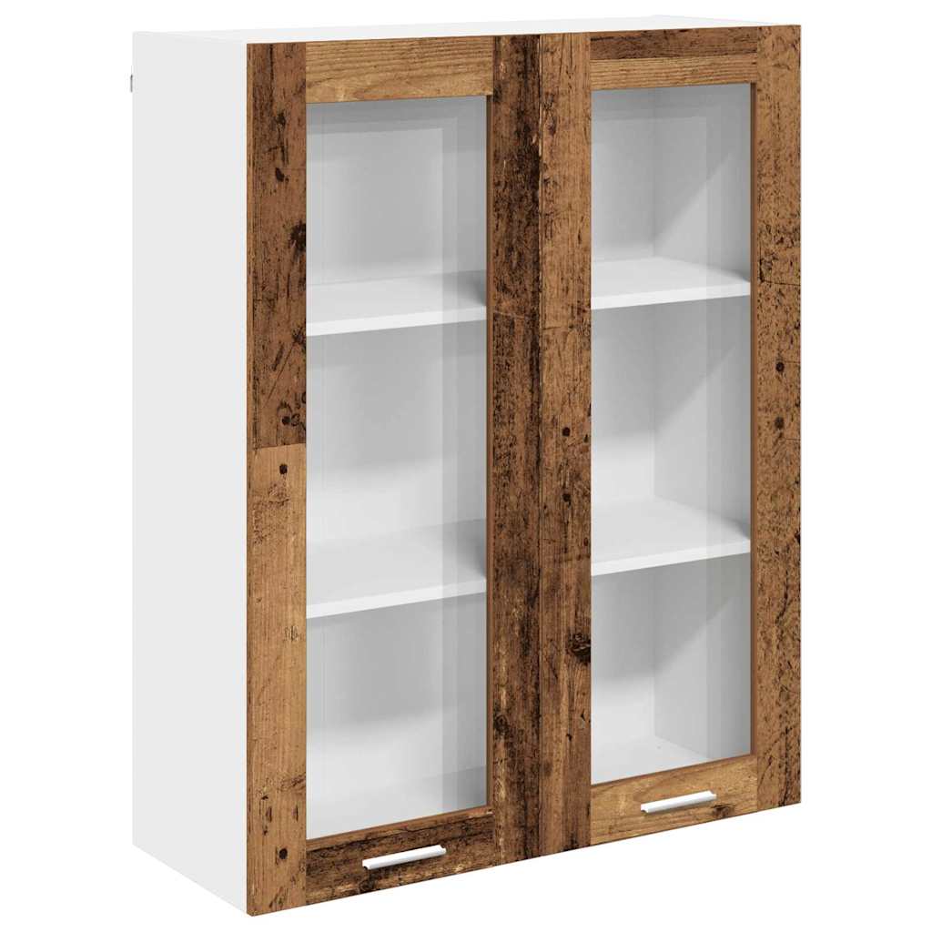 Hængeskab med dør Gammelt træ 80 x 31 x 100 cm Konstrueret træ
