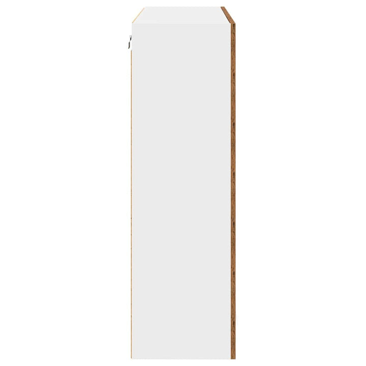 Hængeskab med dør Gammelt træ 80 x 31 x 100 cm Konstrueret træ